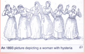 1893 illustration of woman with hysteria
